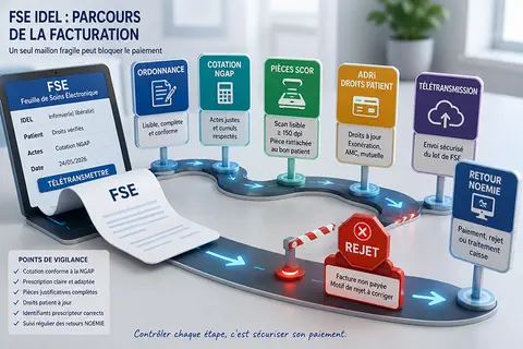 Rejets FSE IDEL : les erreurs de cotation, SCOR et codes prescripteur qui reviennent