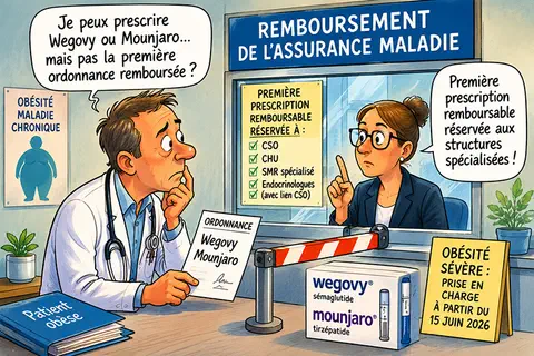 Wegovy et Mounjaro rembours&eacute;s dans l&rsquo;ob&eacute;sit&eacute; : les g&eacute;n&eacute;ralistes &eacute;cart&eacute;s de la premi&egrave;re prescription